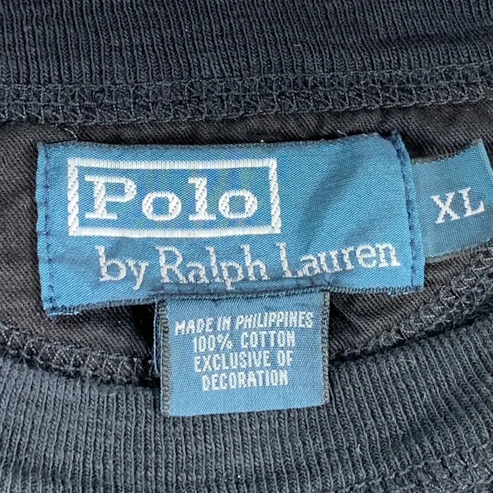Vtg Polo Ralph Lauren Military Sweatshirt Men XL Black UK Flag Elbow Patch 90s